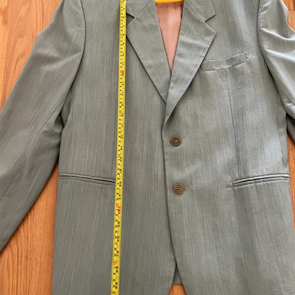 United Colours of Benetton green teal blazer with hole at back - Picture 3 of 10